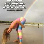 we got him!! | THE MOMENT DEMOCRATS RECEIVED NEWS OF THE F.B.I RAID AT THE HOME AND OFFICE OF TRUMP'S LAWYER; DISCLAIMER:  NOT ALL DEMOCRATS | image tagged in liberal,rainbows | made w/ Imgflip meme maker
