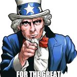 Uncle Sam I Want YOU | Q  WANTS YOU; FOR THE GREAT MEME OFFENSIVE 2018 | image tagged in uncle sam i want you | made w/ Imgflip meme maker