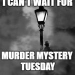 mystery man | I CAN'T WAIT FOR; MURDER MYSTERY TUESDAY | image tagged in mystery man | made w/ Imgflip meme maker