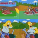 Homer building bbq meme