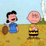 Lucy football and Charlie Brown meme