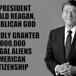 Ronald Reagan grants 3,000,000 illegals citizenship