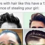 Guys with hair like this meme
