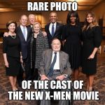 Uncanny & Astonishing! | RARE PHOTO; OF THE CAST OF THE NEW X-MEN MOVIE | image tagged in presidents  first ladies,barbara bush,funeral,x-men | made w/ Imgflip meme maker