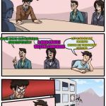 Board Room Meeting | THE WORLD SEES US AT UK'S NATIONAL HEALTH SYSTEM AS A HEARTLESS BUREAUCRACY. HOW DO WE CHANGE OUR IMAGE? LET ALFIE EVANS' PARENTS DECIDE HIS TREATMENT OPTIONS. MAKE BONO OUR NATIONAL SPOKESPERSON! A HIGH PROFILE VACCINE CAMPAIGN! | image tagged in board room meeting,uk national health system,alfie evans | made w/ Imgflip meme maker