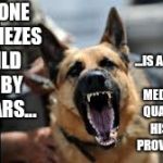 because now you can't let it go! | "LIKE ONE WHO SIEZES A WILD DOG BY THE EARS... ...IS A PASSERBY WHO MEDDLES IN A QUARREL NOT HIS OWN."
  PROVERBS 26:17 | image tagged in mad dog,puppy,dog,doge,memes,bible | made w/ Imgflip meme maker