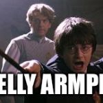 From The Book of Misheard Spells | SMELLY ARMPITS! | image tagged in harry potter spell | made w/ Imgflip meme maker