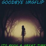 ~see comments~ | GOODBYE IMGFLIP; IT'S BEEN A GREAT TIME | image tagged in walk in shadow night,goodbye | made w/ Imgflip meme maker