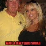 trump & stormy | A WOMAN LIKE YOU DRIVES ME CRAZY STORMY! WAIT A FEW YEARS SUGAR PLUM JUST HEARING MY NAME WILL DRIVE YOU BONKERS! | image tagged in trump  stormy,donald trump,stormy daniels,republicans,michael cohen,robert mueller | made w/ Imgflip meme maker