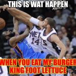 MM BLocked Shot | THIS IS WAT HAPPEN; WHEN YOU EAT MY BURGER KING FOOT LETTUCE | image tagged in mm blocked shot | made w/ Imgflip meme maker