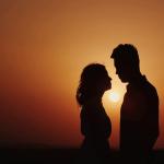 Romance Sunset Silhouette Looking At Each Other meme