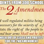 2nd amendment  | STUDENTS FROM 300 SCHOOLS TO; WALK OUT OF CLASS AND PROTEST FOR THE 2ND AMENDMENT | image tagged in 2nd amendment | made w/ Imgflip meme maker