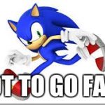 got to go fast | GOT TO GO FAST | image tagged in got to go fist,sonic | made w/ Imgflip meme maker