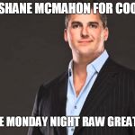 Shane McMahon For COO... | SHANE MCMAHON FOR COO MAKE MONDAY NIGHT RAW GREAT AGAIN? | image tagged in shane mcmahon | made w/ Imgflip meme maker
