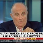 Surprised Giuliani  | GIULIANI WALKS BACK FROM PREVIOUS LIE TO TELL US A BETTER LIE. | image tagged in surprised giuliani | made w/ Imgflip meme maker