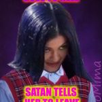 Bad Luck Mima | GOES TO HELL; SATAN TELLS HER TO LEAVE | image tagged in bad luck mima,memes | made w/ Imgflip meme maker