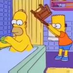 Homer, chair, Bart meme