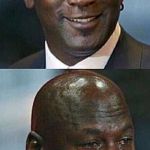 No Gains | WHEN YOU’VE BEEN HITTING THE GYM HARD; AND DON’T SEE YOUR NAME ON THE SQUADRONS “PROJECTED GAINS” ROSTER | image tagged in jordan before after,crying michael jordan | made w/ Imgflip meme maker