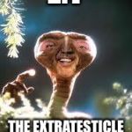 nicholas cage E.T. | E.T; THE EXTRATESTICLE | image tagged in nicholas cage et | made w/ Imgflip meme maker