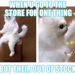 why tho | WHEN U GO TO THE STORE FOR ONE THING; BUT THEIR OUT OF STOCK | image tagged in why tho | made w/ Imgflip meme maker