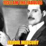Elegant Freddie Mercury | YES I AM THE FABULOS; FRDDIE MERCURY | image tagged in elegant freddie mercury | made w/ Imgflip meme maker