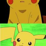 sad and happy pikachu meme