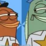 Spongebob Fish Cops Smirk meme