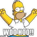 homer excited | WOO HOO!! | image tagged in homer excited | made w/ Imgflip meme maker