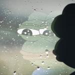 Sad window frog