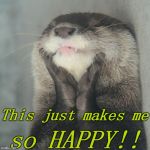 blissful otter | so HAPPY!! This just makes me | image tagged in blissful otter | made w/ Imgflip meme maker