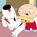 Stewie beating Brian