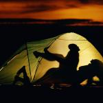 Couple having sex in a camping tent