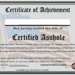 Certified Asshole meme