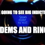 magic 8 ball | ARE WE GOING TO SEE BIG INDICTMENTS; OF DEMS AND RINOS? | image tagged in magic 8 ball | made w/ Imgflip meme maker