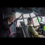 Theresa May on RAF plane