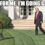 Trump lawnmower kid | COVER FOR ME. I'M GOING GOLFING. | image tagged in trump lawnmower kid | made w/ Imgflip meme maker