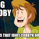 OMG - What has that idiot Corbyn done now? | OMG SCOOBY; WHAT HAS THAT IDIOT CORBYN DONE NOW? | image tagged in cartoon shaggy 1,corbyn eww,funny,party of hate,momentum,communist socialist | made w/ Imgflip meme maker