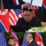 Trump Kim Signing meme