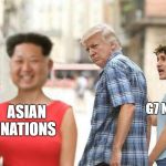 What a Template lol | G7 NATIONS; ASIAN NATIONS | image tagged in trump,north korea,canada,trudeau,memes,funny | made w/ Imgflip meme maker