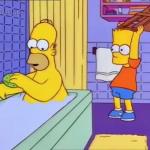 Bart Hits Homer with Chair