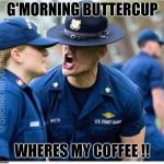  Hey Buttercup  | G'MORNING BUTTERCUP; WHERES MY COFFEE !! | image tagged in hey buttercup | made w/ Imgflip meme maker