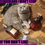 DRUNKEN PRICK | YEAH I STOLE YOUR BOOZE HUMAN AND NO I'M NOT GIVING IT BACK AND I WON'T STOP; IF YOU DON'T LIKE IT SLAVE THEN GET OUT OF MY HOUSE YOU BOUGHT! | image tagged in drunken prick | made w/ Imgflip meme maker