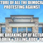 Planned Parenthood | PICTURE OF ALL THE DEMOCRATS PROTESTING AGAINST; THE BREAKING UP OF ACTUAL CHILDREN & SELLING BODY  PARTS | image tagged in planned parenthood | made w/ Imgflip meme maker