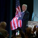 Trump Grabs Flag meme
