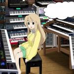 Anime girl with synthesizers thought bubble meme
