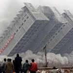 massive building demolition