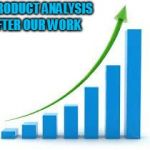 graph | PRODUCT ANALYSIS AFTER OUR WORK | image tagged in graph | made w/ Imgflip meme maker