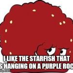 meatwad | I LIKE THE STARFISH THAT IS HANGING ON A PURPLE ROCK | image tagged in meatwad,evil patrick,memes | made w/ Imgflip meme maker