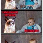 If you can't poke fun at yourself, you can't poke fun at others either!!! | THEY SAY RAYDOG IS JUST THE "GREATEST"; I NEVER UPVOTE HIS MEMES; NEITHER DO I | image tagged in dad joke cat,memes,raydog,funny,grumpy cat,upvotes | made w/ Imgflip meme maker