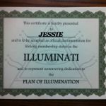 illuminati certificate | JESSIE | image tagged in illuminati certificate,scumbag | made w/ Imgflip meme maker